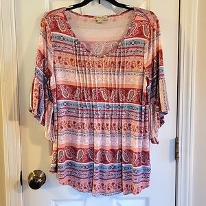 Peach Paisley Design Blouse